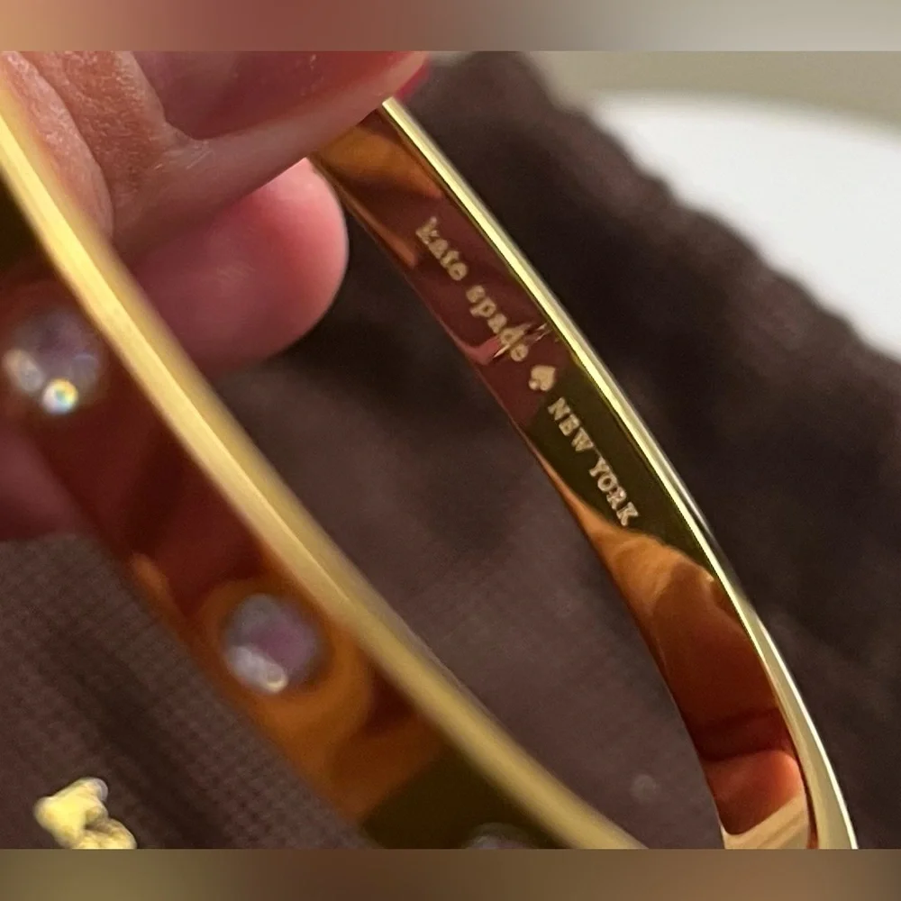 Kate Spade New York Bezel set Polished Bangle Bracelet w/ dust bag. - Picture 4 of 7